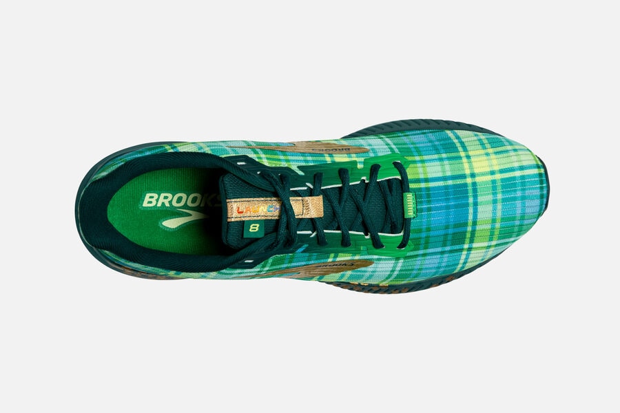 Launch 8 Road Brooks Running Shoes NZ Womens - Green/Gold - XGMNFY-479